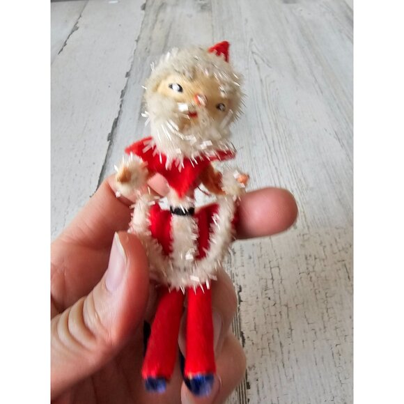 Antique Santa felt bendable unique clause Xmas tree decor - Picture 6 of 8